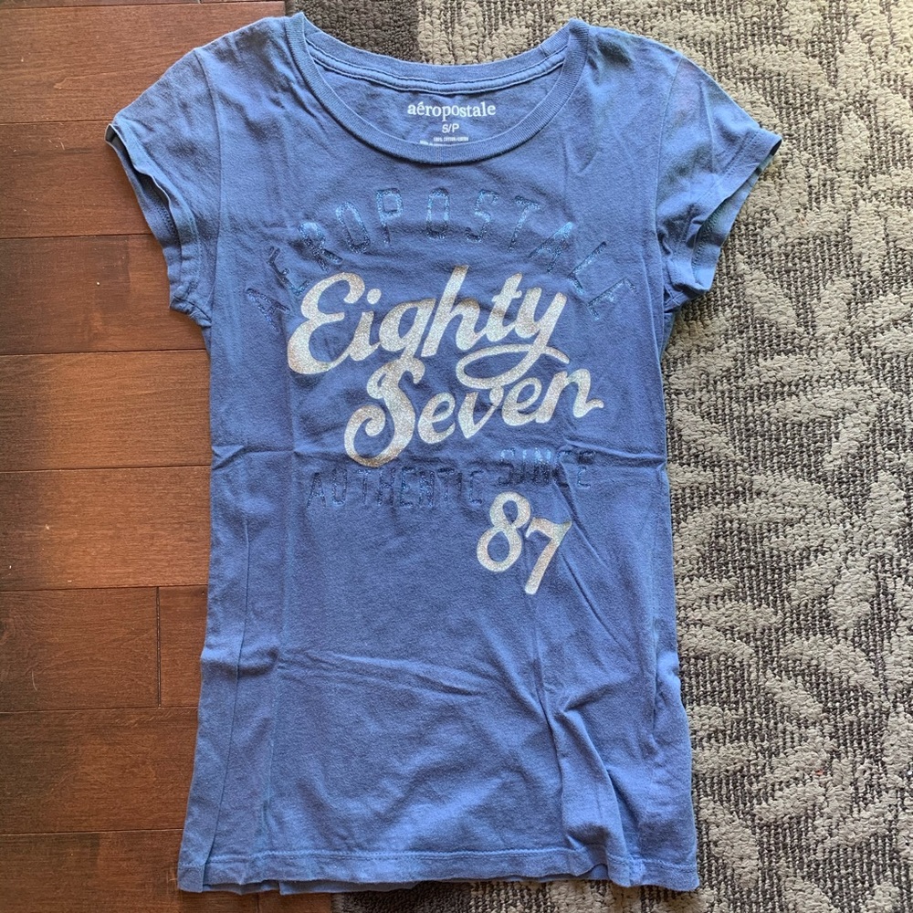 3/$15 Aeropostale (aero) short sleeve top blue